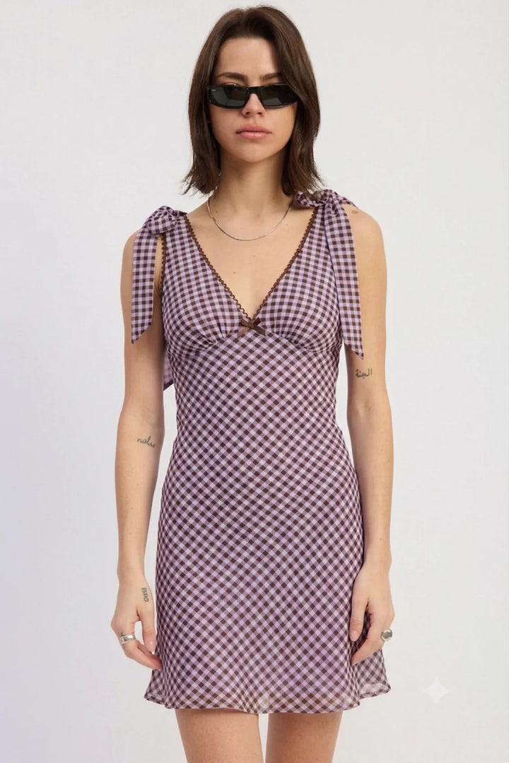 TIE SHOULDER MINI DRESS