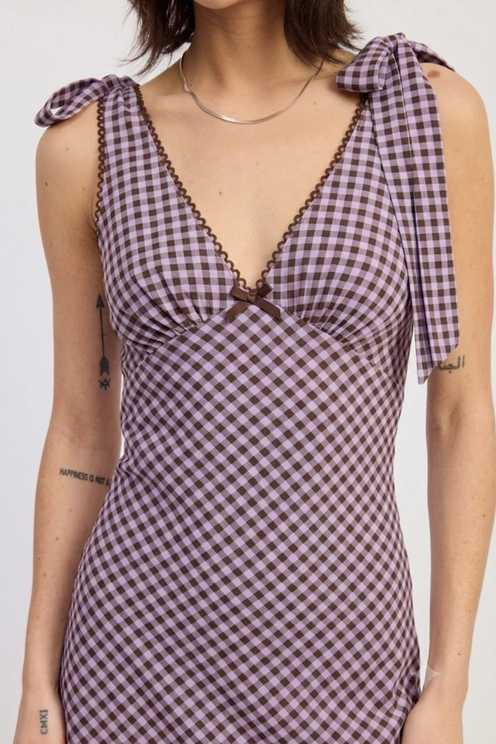 TIE SHOULDER MINI DRESS