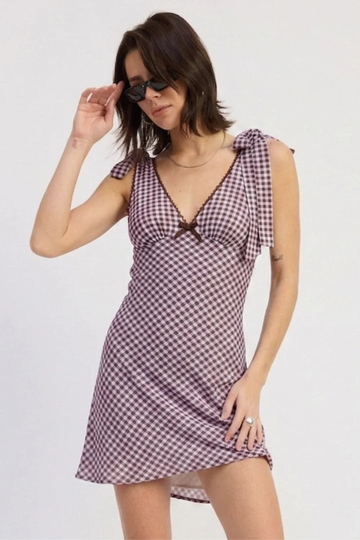 TIE SHOULDER MINI DRESS