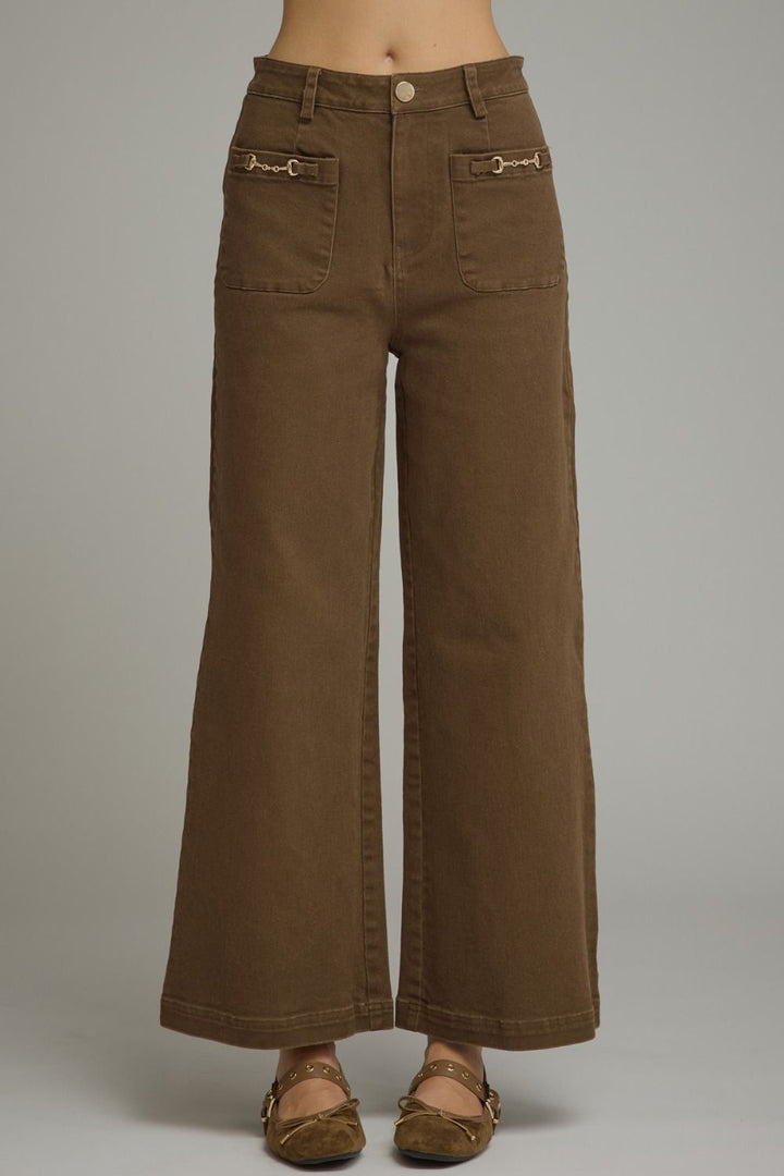 SOLID WIDE LEG PANTS