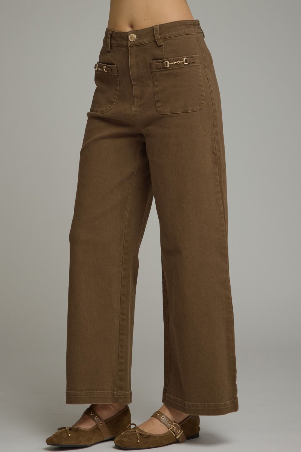 SOLID WIDE LEG PANTS