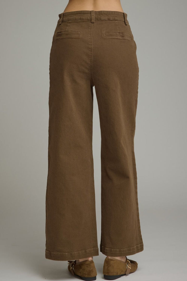 SOLID WIDE LEG PANTS