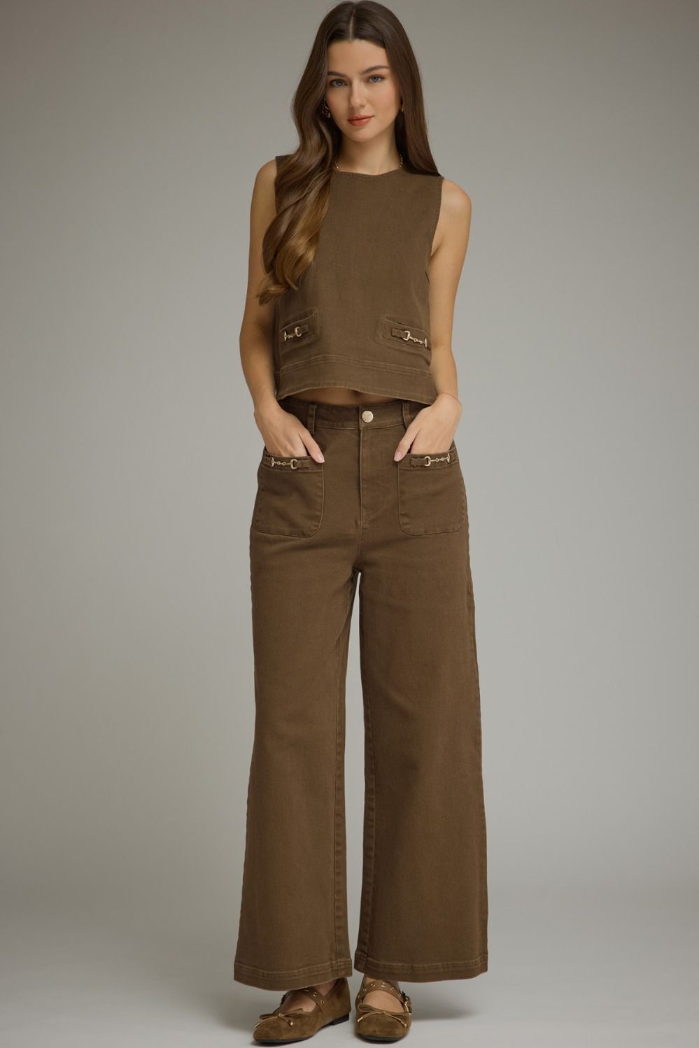 SOLID WIDE LEG PANTS