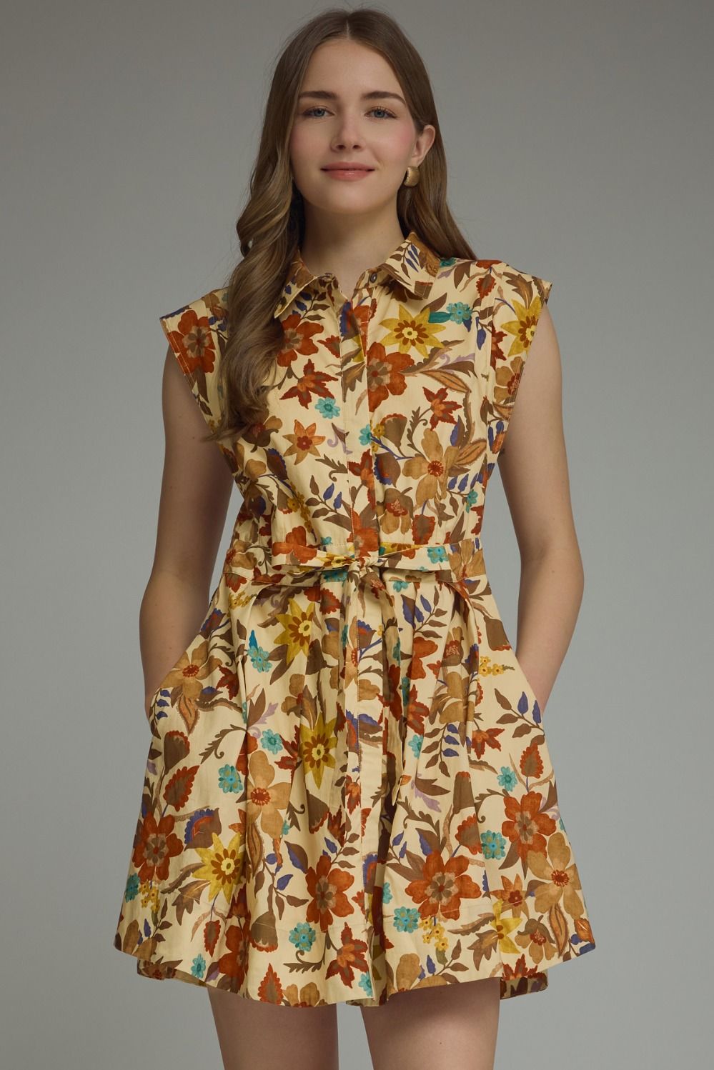 FLORAL SLEEVELESS MINI DRESS