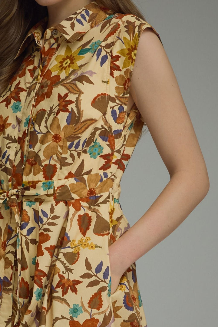 FLORAL SLEEVELESS MINI DRESS