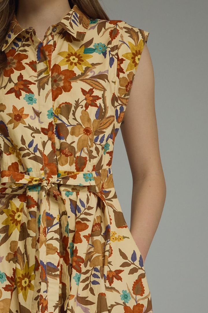 FLORAL SLEEVELESS MINI DRESS
