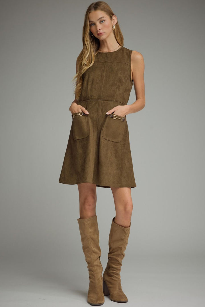 SOLID SLEEVELESS MINI DRESS