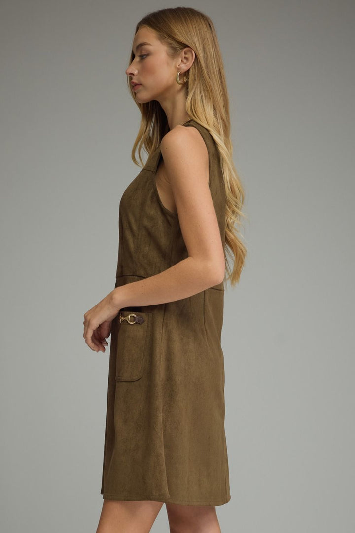 SOLID SLEEVELESS MINI DRESS