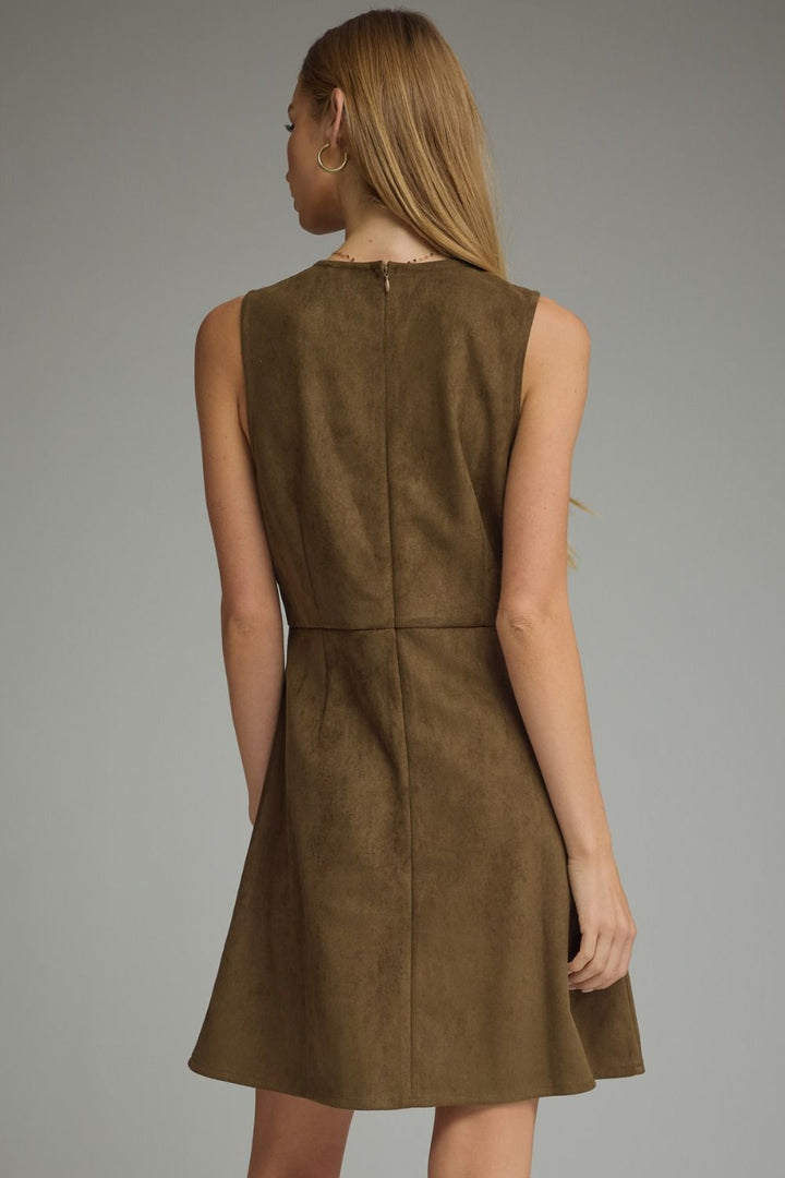 SOLID SLEEVELESS MINI DRESS