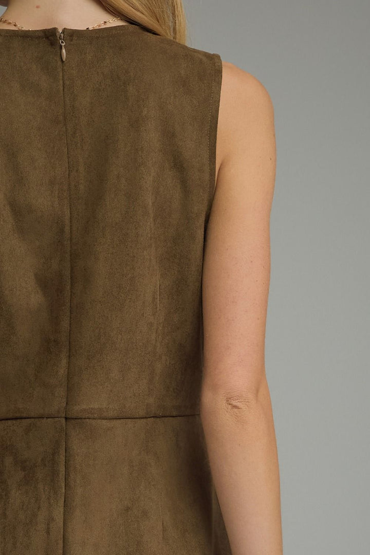 SOLID SLEEVELESS MINI DRESS