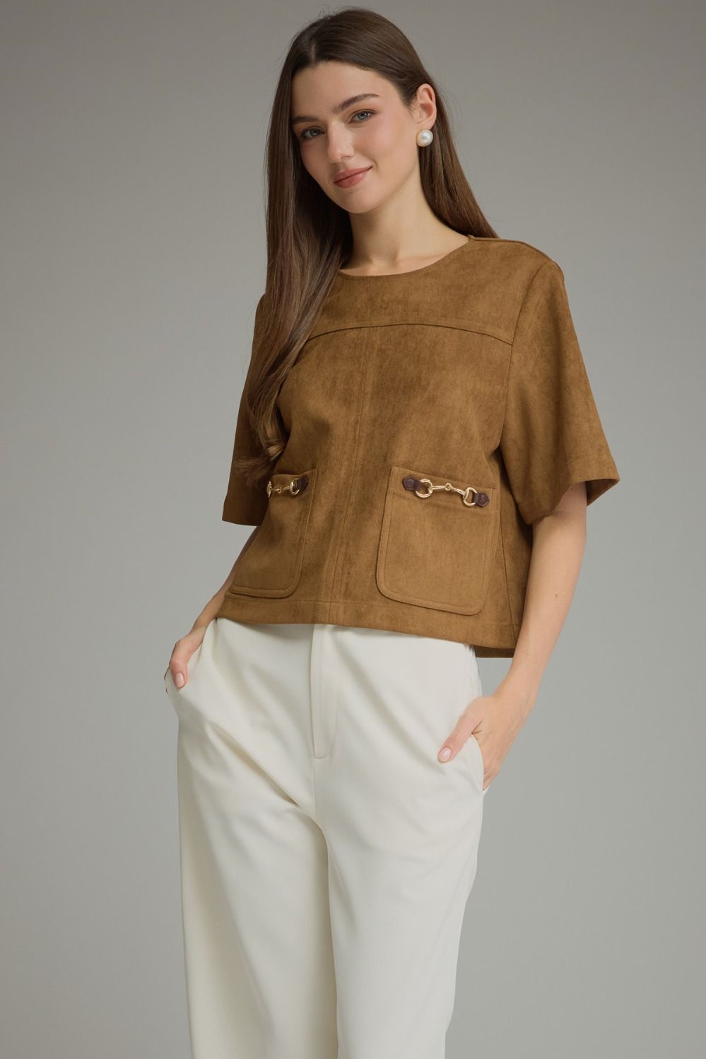 SOLID SHORT SLEEVE TOP