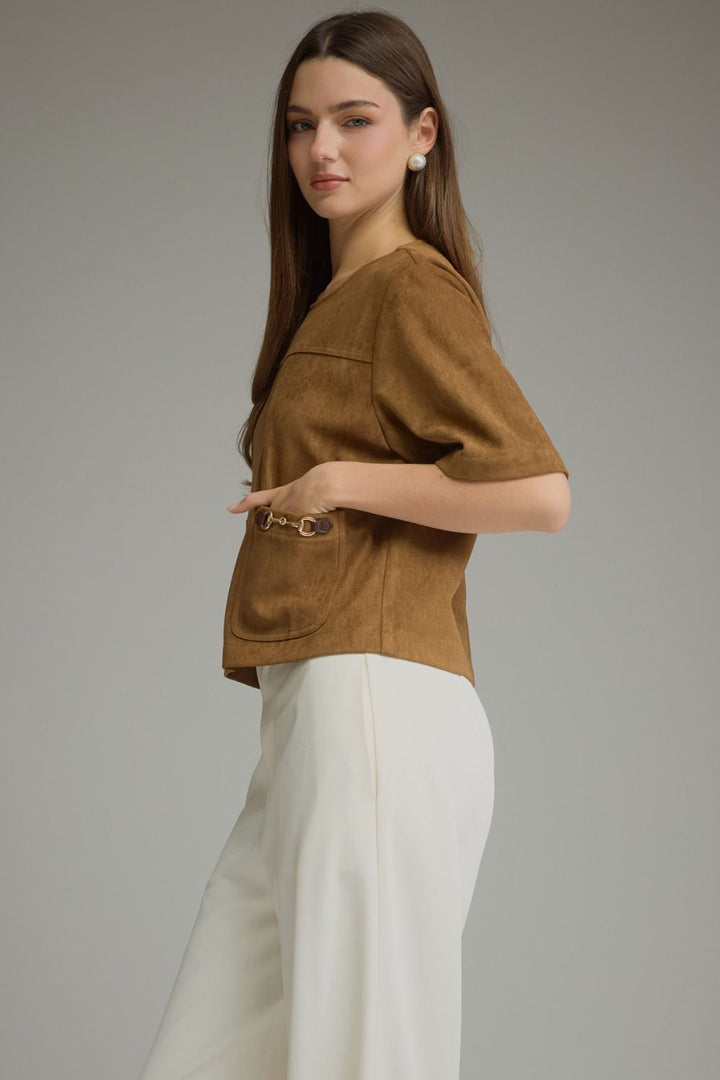SOLID SHORT SLEEVE TOP