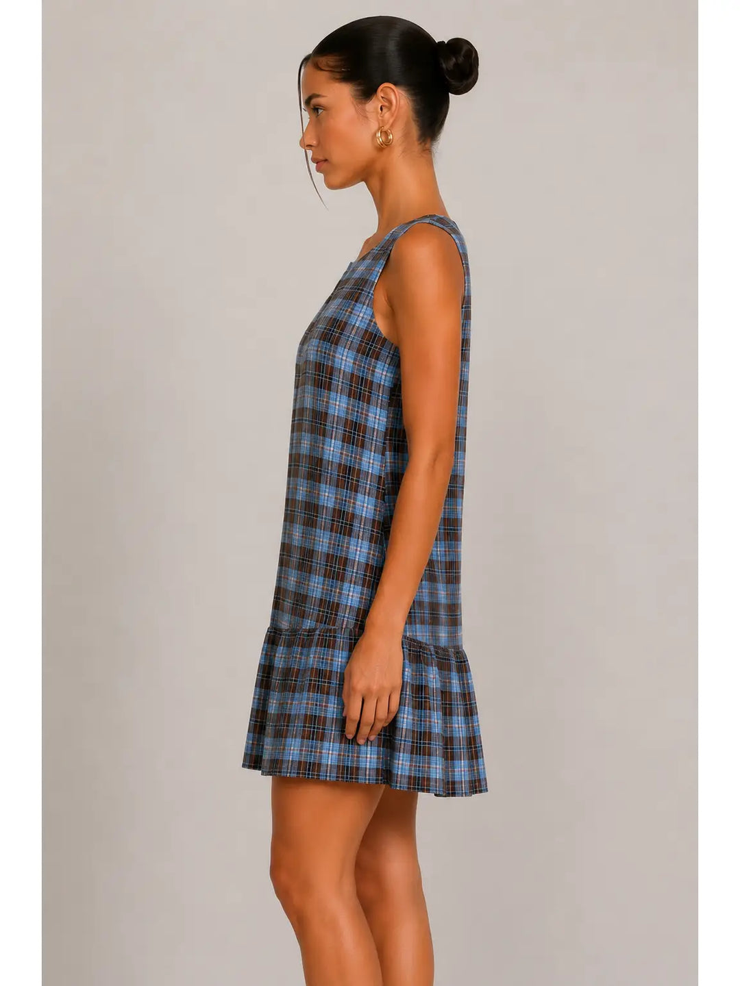 LOW WAIST SHIRRING MINI DRESS