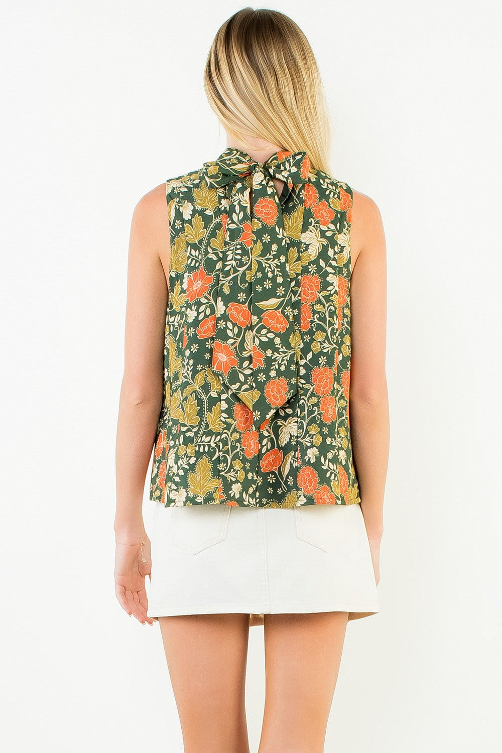 SLEEVELESS FLOWER PRINT TOP
