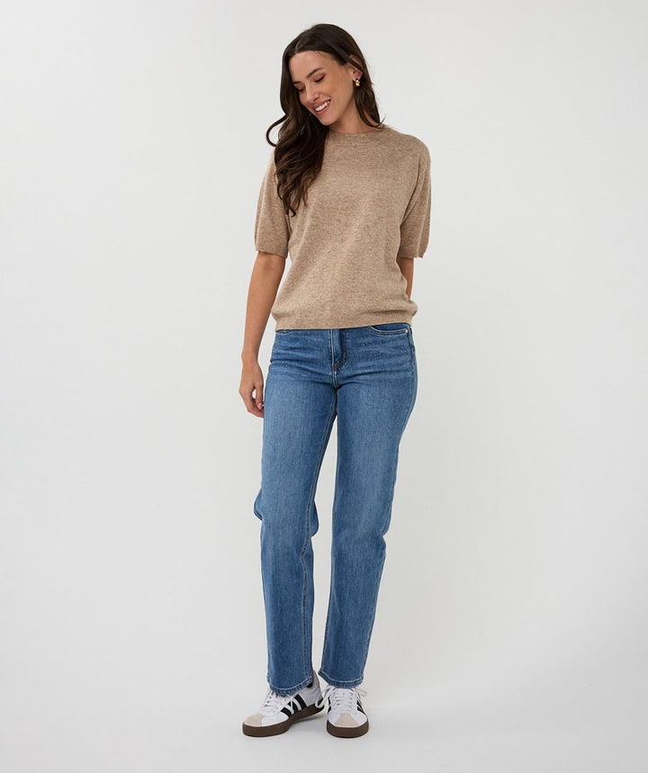 SHORT SLEEVE WOOL SWEATER