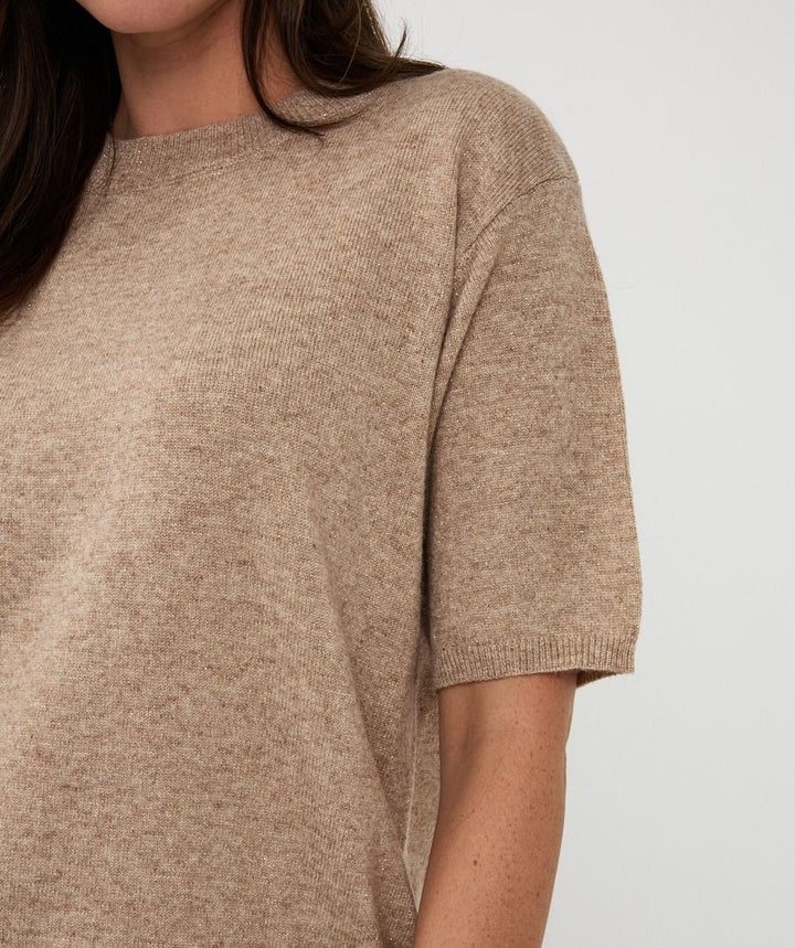 SHORT SLEEVE WOOL SWEATER