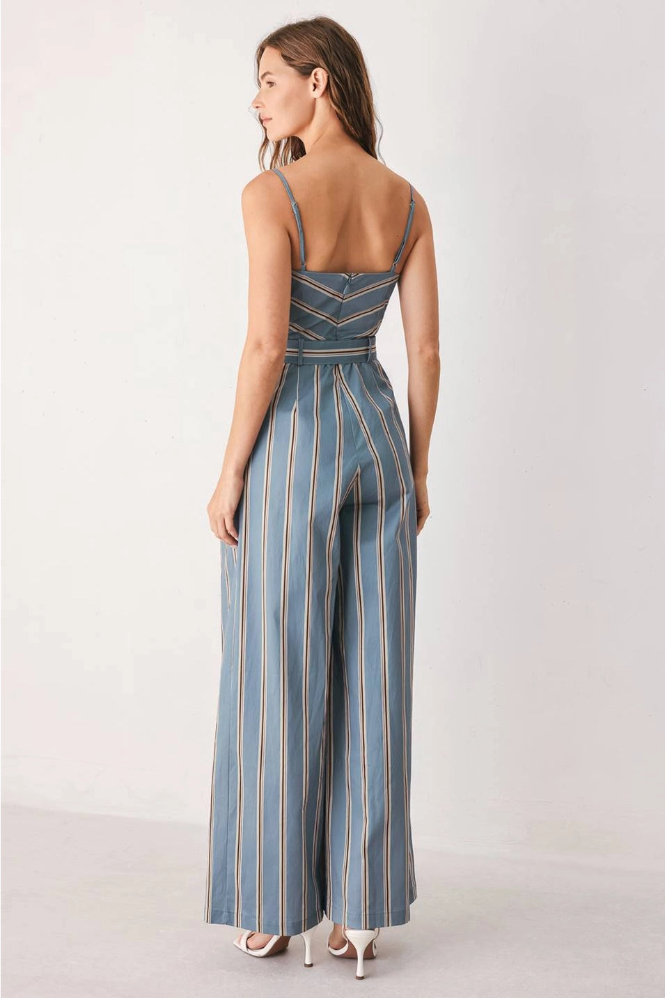 STRIPED WOVEN JUMPSUIT