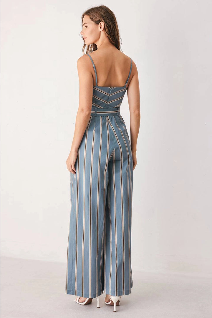 STRIPED WOVEN JUMPSUIT