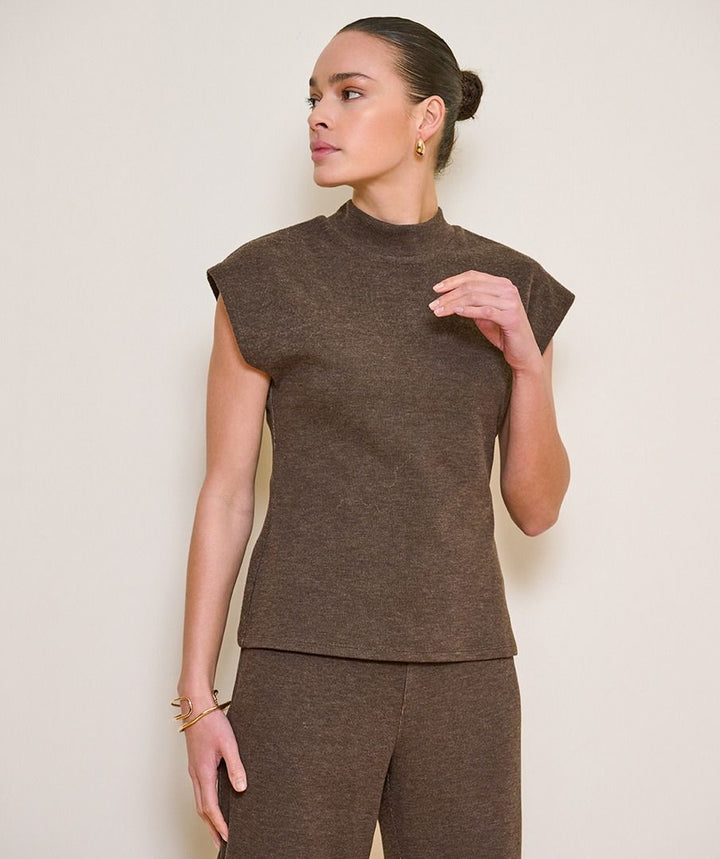 SWEATER SLEEVELESS MOCKNECK