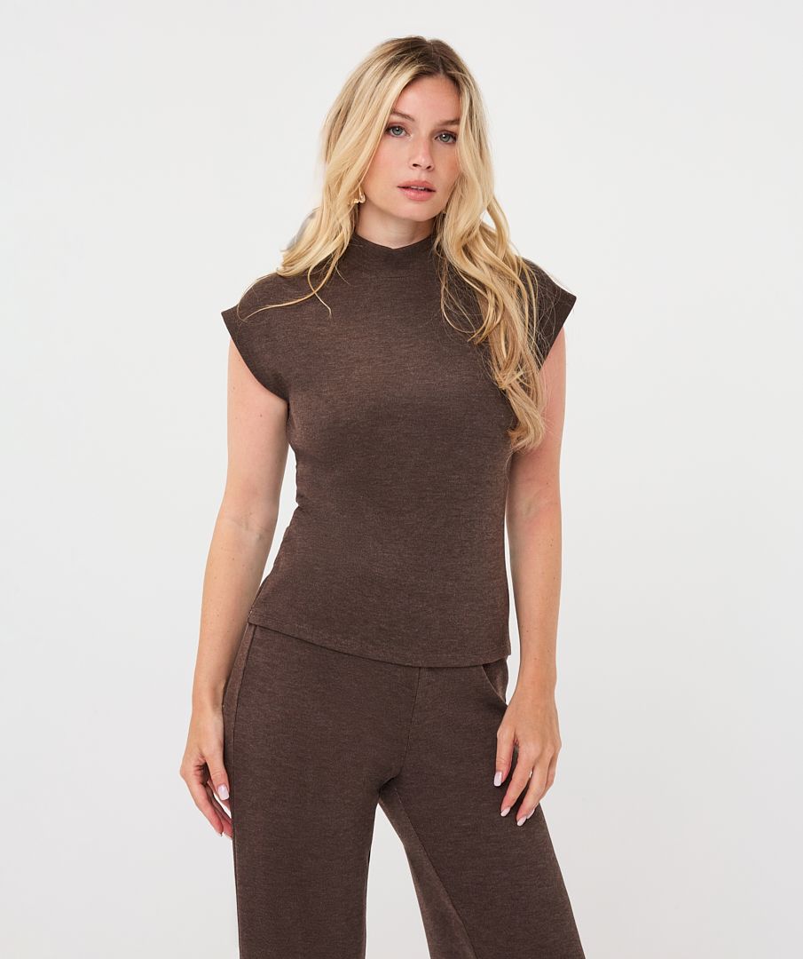 SWEATER SLEEVELESS MOCKNECK