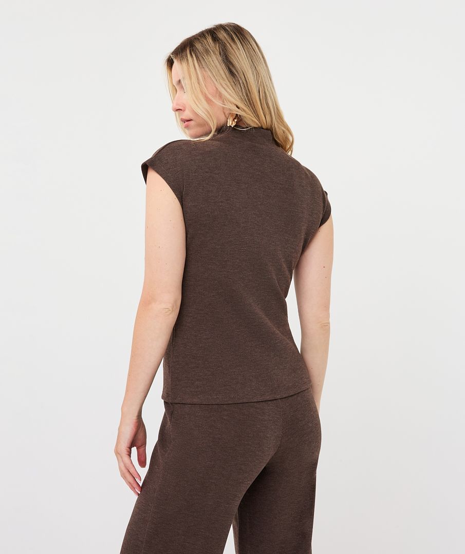 SWEATER SLEEVELESS MOCKNECK