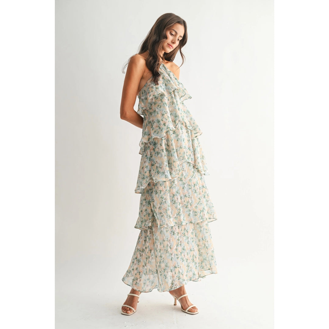 TIERED FLORAL MAXI DRESS