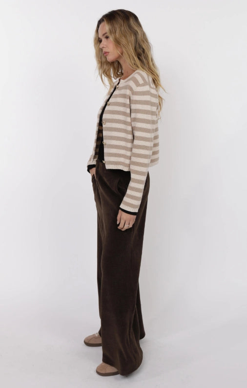 DAPHNE LONG SLEEVE STRIPE CARDIGAN