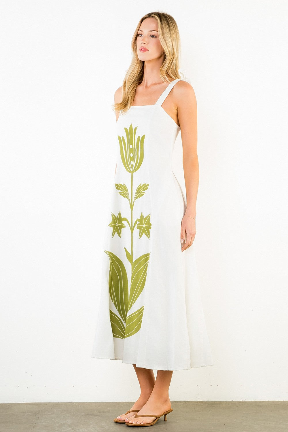 TIE STRAP MIDI DRESS