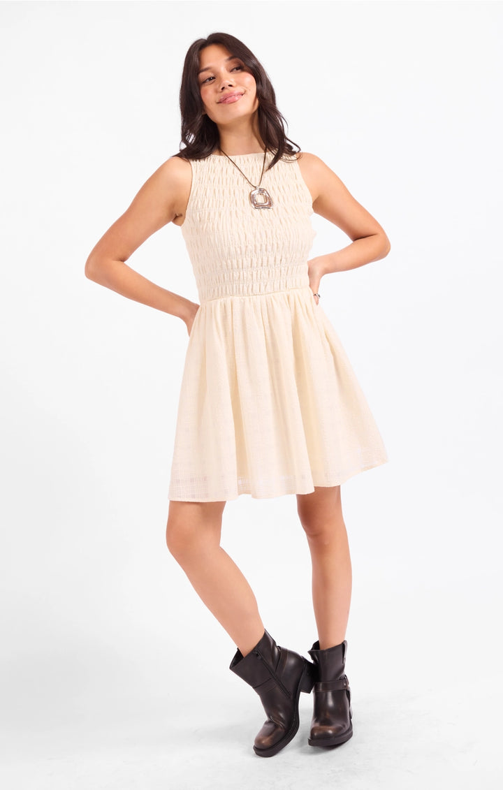 SOLACE SMOCKED MINI DRESS