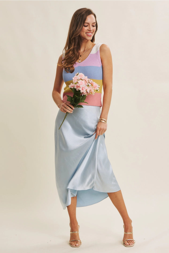 SILKY SATIN BIAS CUT SKIRT