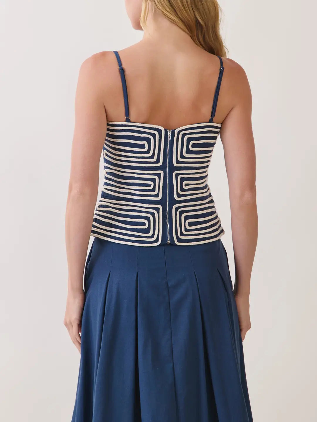 EMBROIDERED CORSET CAMI TOP