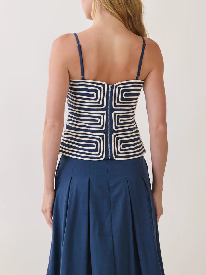 EMBROIDERED CORSET CAMI TOP