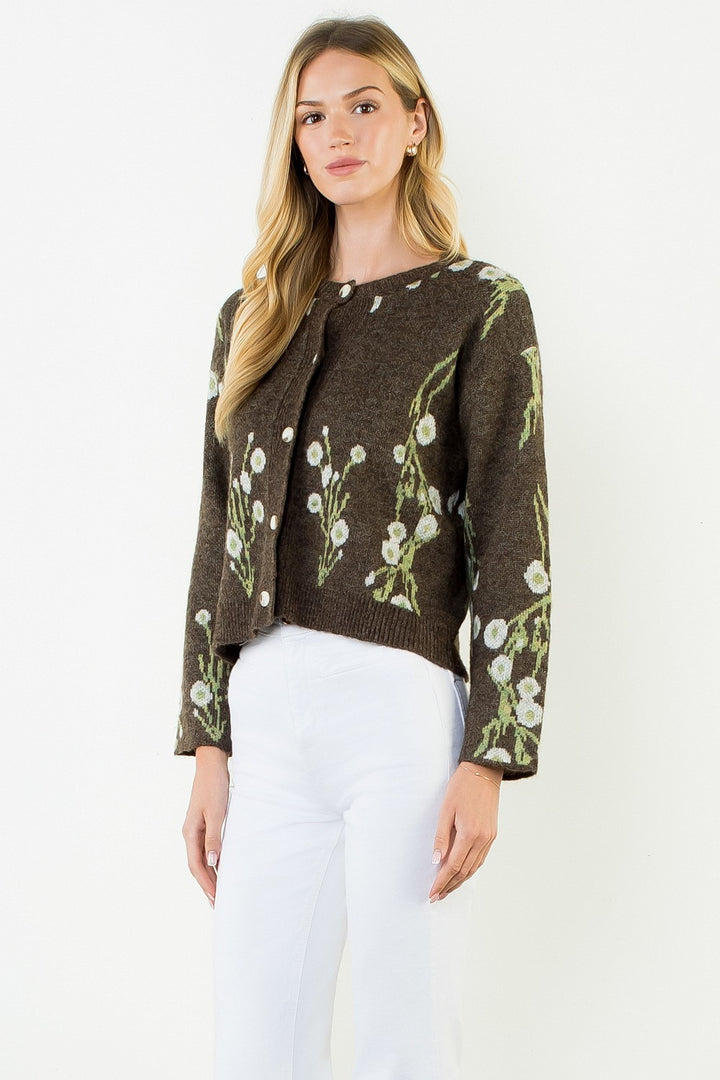 CHERRY BLOSSOM PRINT CARDIGAN