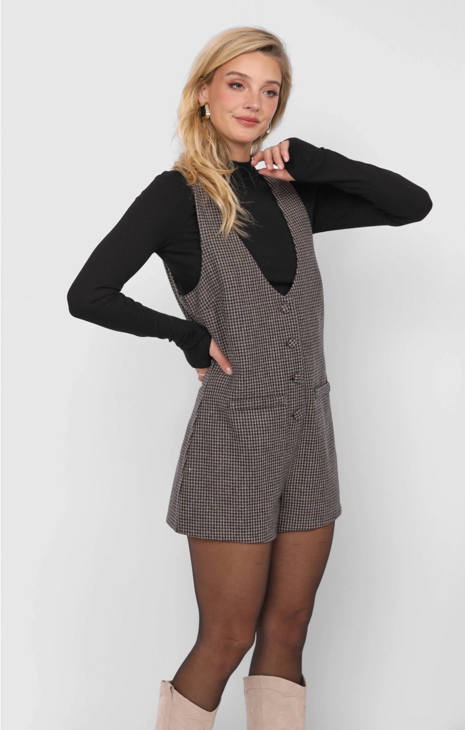 OUTTA HERE OFFICER BUTTONS ROMPER