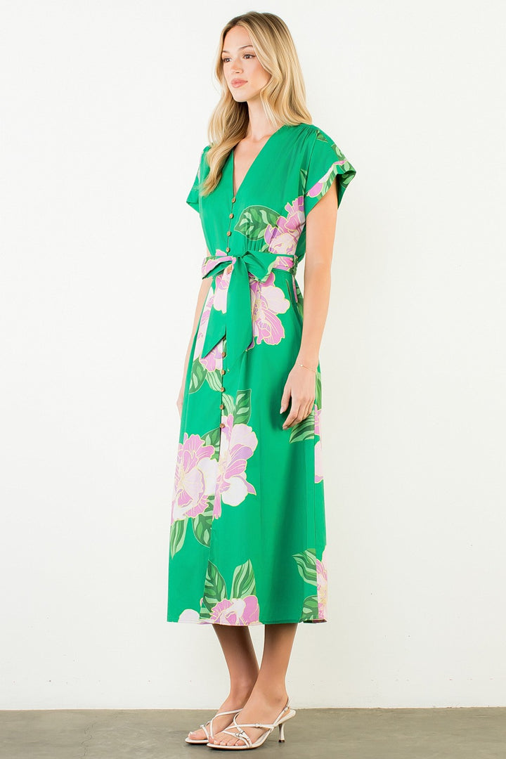 FLORAL PRINT MIDI DRESS