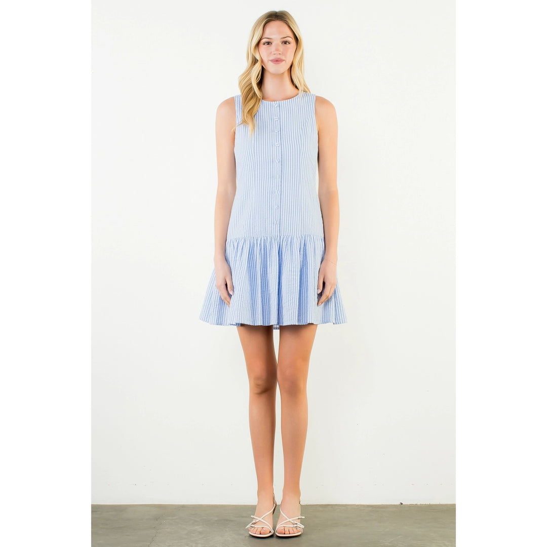 SLEEVELESS STRIPED DRESS