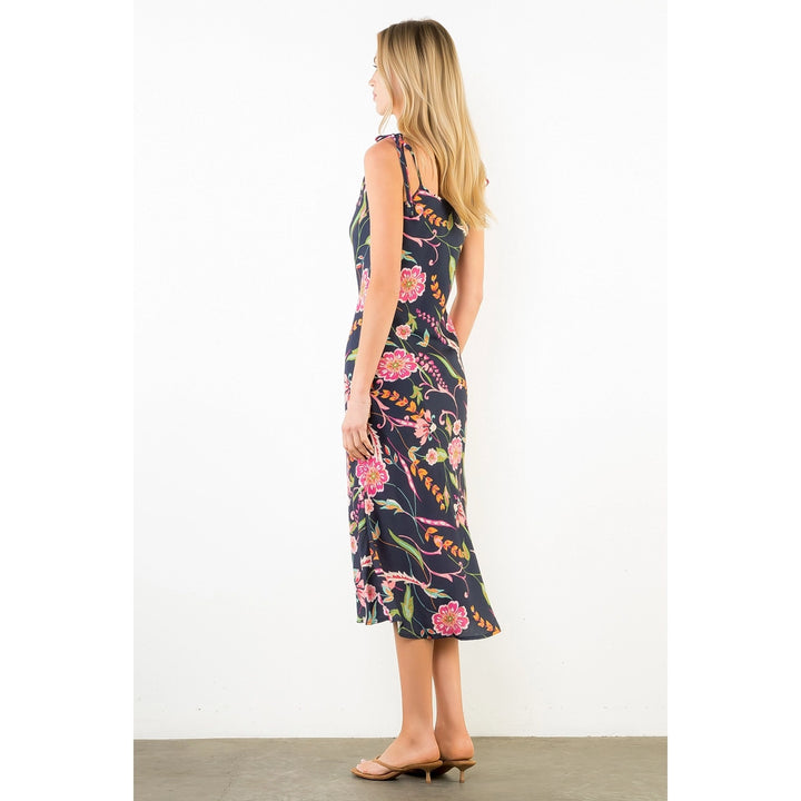 TIE STRAP FLORAL PATTERN DRESS
