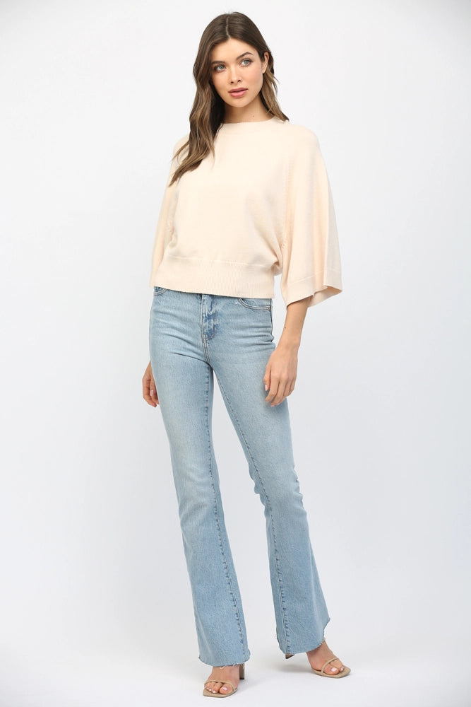 WIDE SLEEVE CREW NECK SWEATER