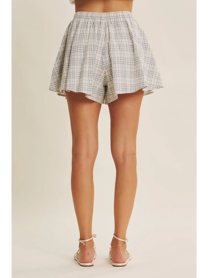 CHECK SHORTS WITH DRAWSTRINGS