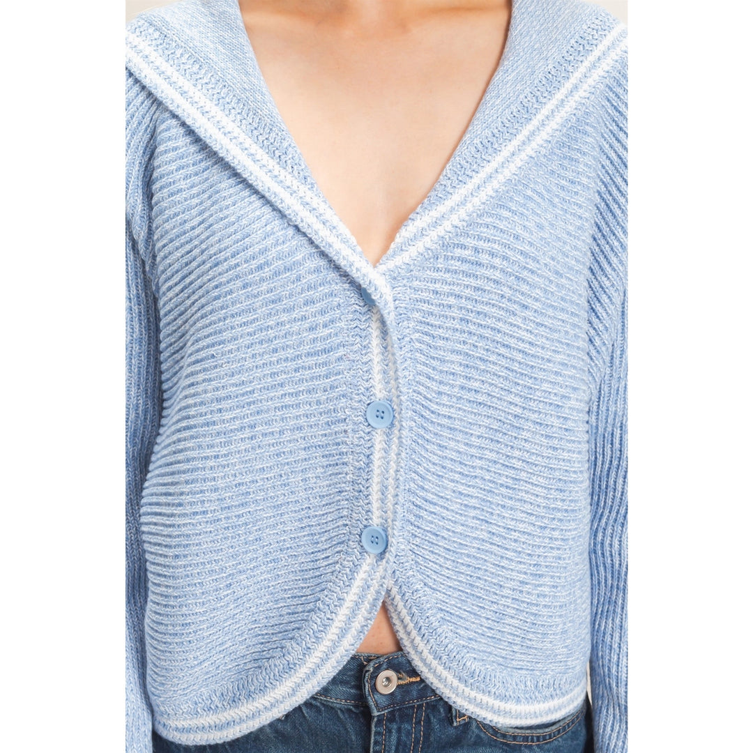 RIBBED BUTTON-UP CARDIGAN