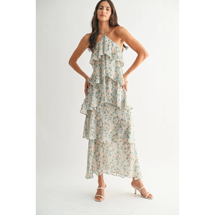 TIERED FLORAL MAXI DRESS
