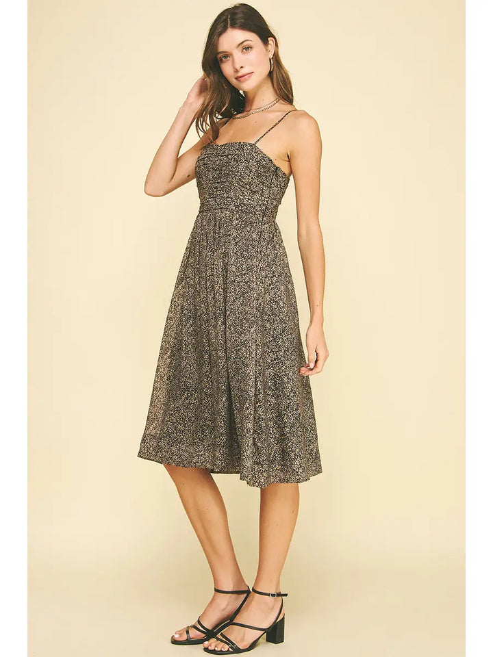 LEOPARD PRINT MIDI DRESS Copper Penny LEOPARD PRINT MIDI DRESS Copper Penny