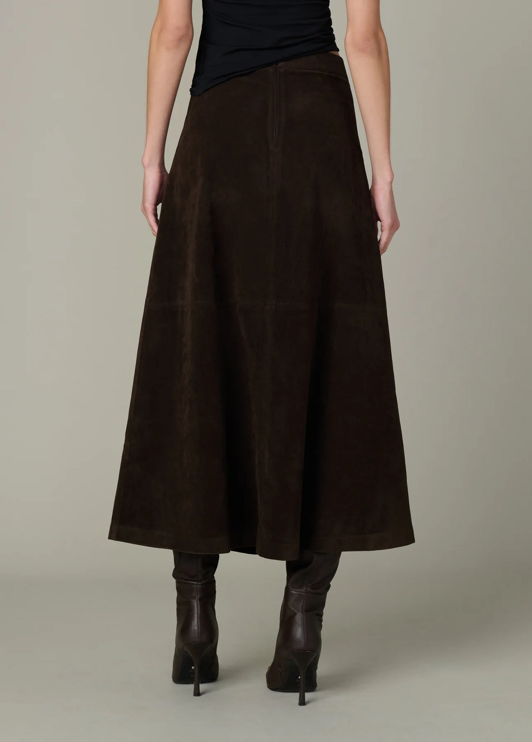 THE TAVI VEGAN SUEDE SKIRT