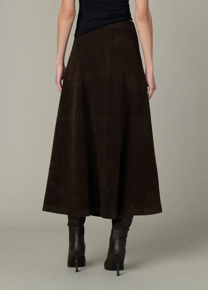 THE TAVI VEGAN SUEDE SKIRT