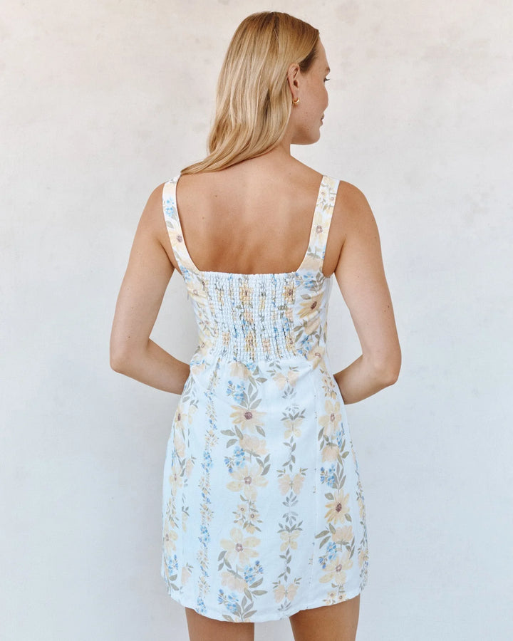 FITTED SMOCKED BACK MINI DRESS