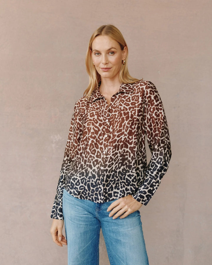 FLOWY WIDE COLLAR BUTTON DOWN