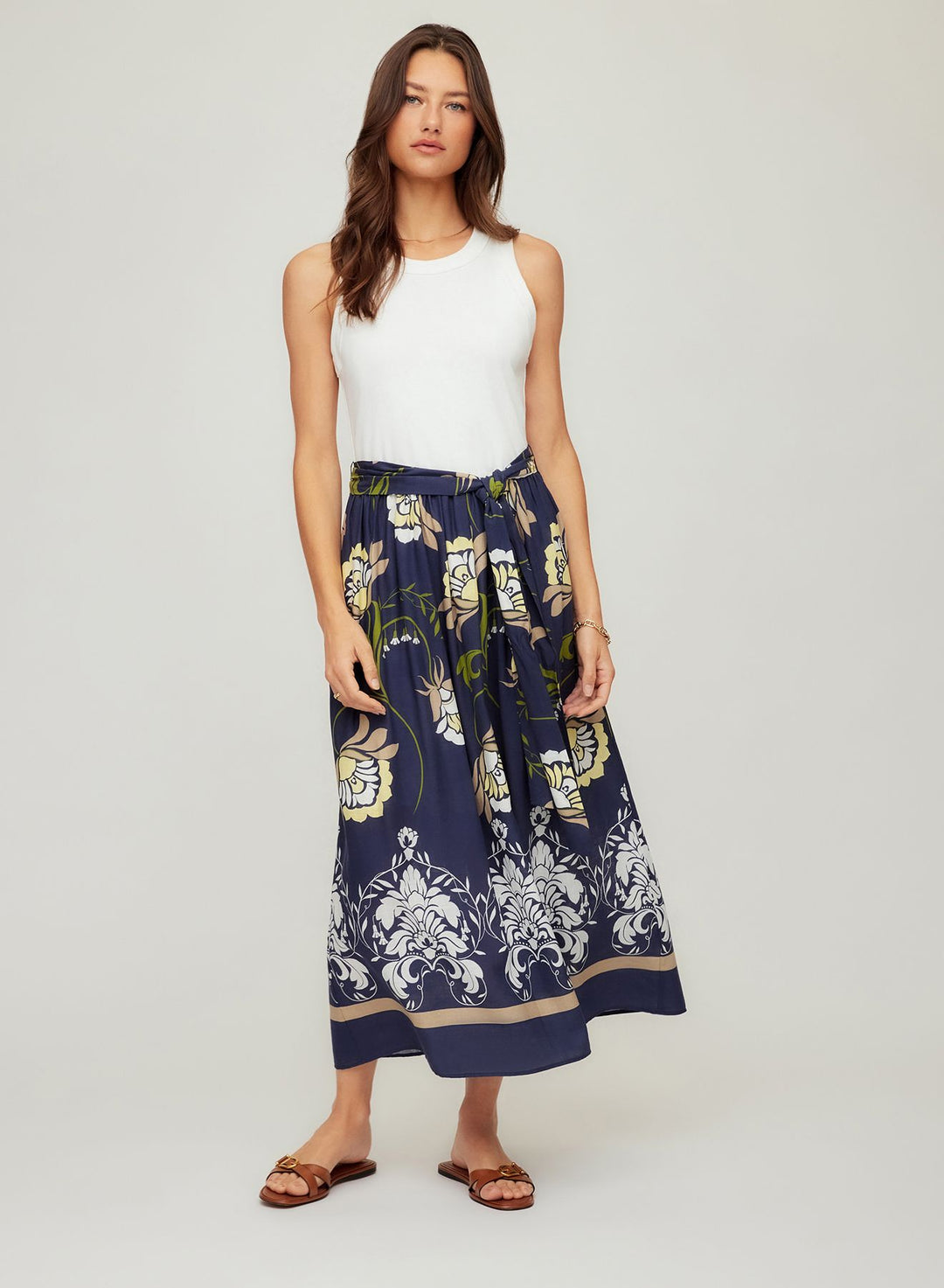 Seline Contrast Midi Dress