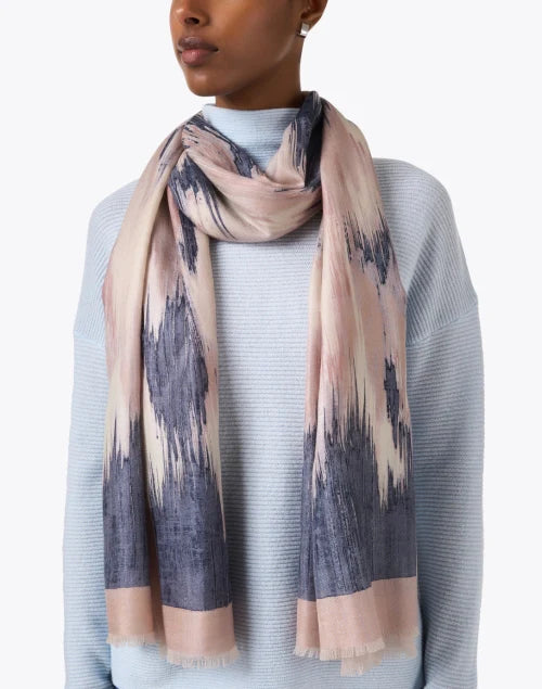 BRUSHED IKAT PRINT SCARF