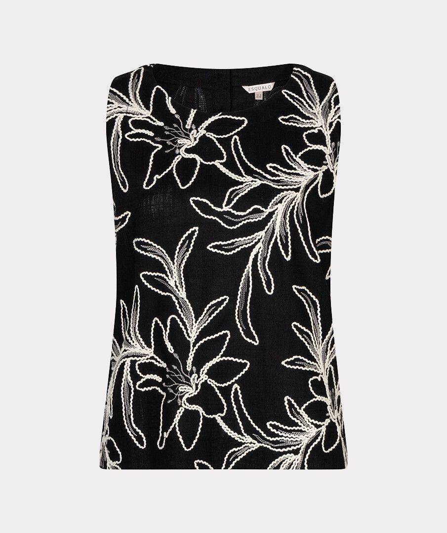 TOP SLEEVELESS FLOWER EMBROIDERY