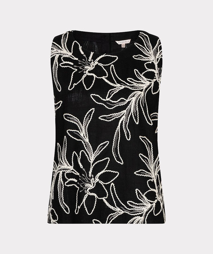TOP SLEEVELESS FLOWER EMBROIDERY